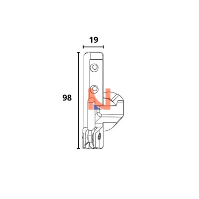 SUPPORTO CERNIERA SINISTRO AD INCASSO MULTI-MATIC MAICO – 52398