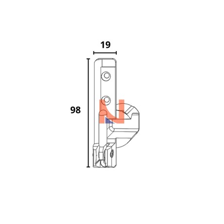 SUPPORTO CERNIERA SINISTRO AD INCASSO MULTI-MATIC MAICO – 52398