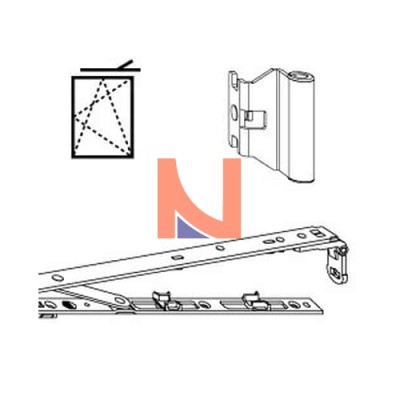 FORBICE AD ANGOLO TREND ANTA-RIBALTA GR1 LBB 601-800 MM