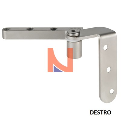 CERNIERA COMPACT FISSA AD INCASSO PER PORTA A FILO, DESTRO, NICHELATO OPACO