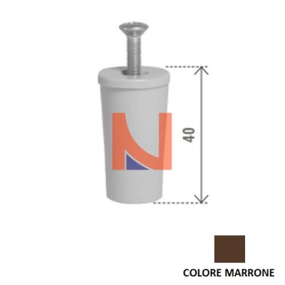 TAPPO D’ARRESTO MARRONE IN PLASTICA DA 40 MM CON VITE