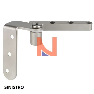 CERNIERA COMPACT FISSA AD INCASSO PER PORTA A FILO, SINISTRO, NICHELATO OPACO