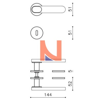 MANIGLIA PER PORTA INTERNA AQUA, ROSETTA E BOCCHETTA BASSA TONDA, FORO PATENT, CROMO SATINATO E VETRO TRASPARENTE