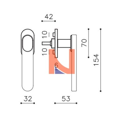 MARTELLINA DK PER FINESTRA AQUA K277B QUADRO 7X42 MM SUPERANTRACITE SATINATO-FUME’