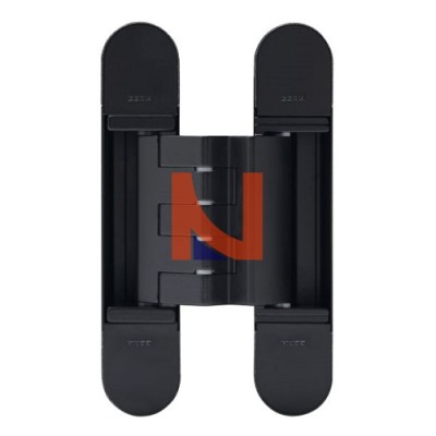 CERNIERA INVISIBILE A SCOMPARSA PER PORTE, REGOLABILE 3D, 150X30 MM, PORTATA 80-100 KG, FINITURA NERO OPACO