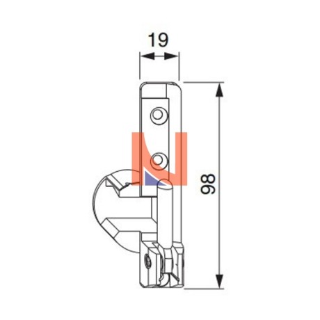SUPPORTO CERNIERA DESTRO AD INCASSO MULTI-MATIC MAICO – 52399