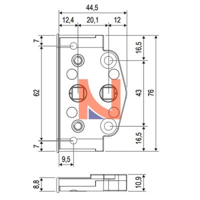 DEVIATORE PER COPRIGIUNTO CENTRALE ASSE 13 MM BATTUTA 18 MM CON GUARNIZIONE