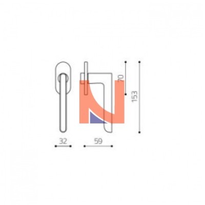 Martellina DK LUCY cromo lucido per finestre K231B