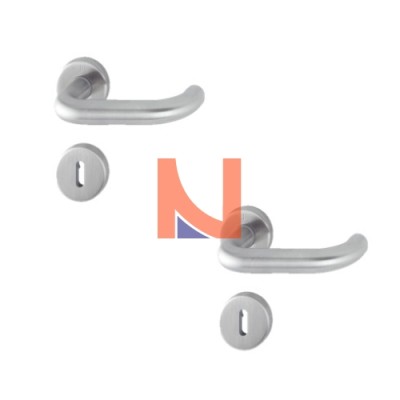 Coppia maniglie Parigi E138Z 42k/42ks Hoppe in acciaio inox con bocchette tonde patent d.52 mm (f69)