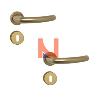 Coppia maniglie Tokyo 1710-8k-8ks hoppe in alluminio con bocchette tonde patent d. 44 mm finitura bronzo (f4)