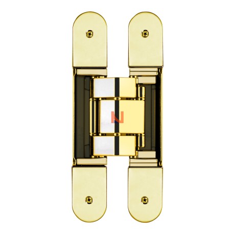 Cerniera invisibile in zama e leve in alluminio a 3 regolazioni – portata 120 kg. Oro Lucido