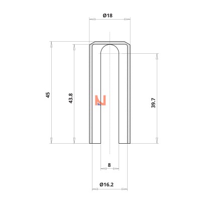 Cappuccio in nylon per NORDEX, BIXACTA e EXACTA Ø16 Nylon Nichelato Satinato