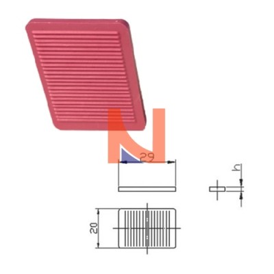 SPESSORI PER VETRO 20X30X2 MM ROSA