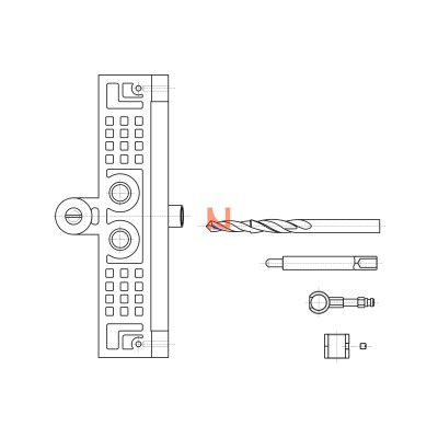 Kit attrezzi in PVC per porte a battente completo di accessori – per cerniere Ø14, Q35 Ø14 e 057 Ø14