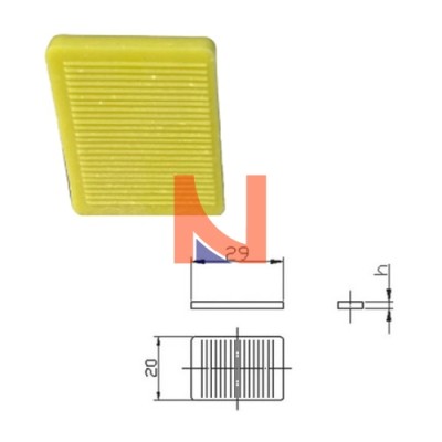 SPESSORI PER VETRO 20X30X3 MM GIALLO