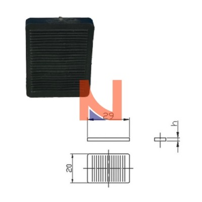SPESSORI PER VETRO 20X30X4 MM NERO