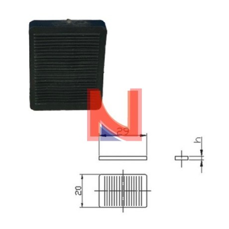 SPESSORI PER VETRO 20X30X4 MM NERO