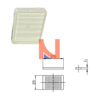 SPESSORI PER VETRO 20X30X5 MM BIANCO