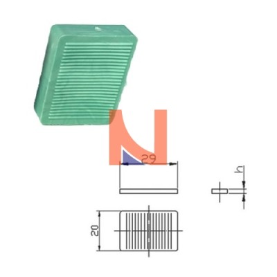 SPESSORI PER VETRO 20X30X7 MM VERDE