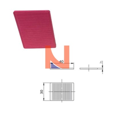 SPESSORI PER VETRO 40X30X2 MM ROSA