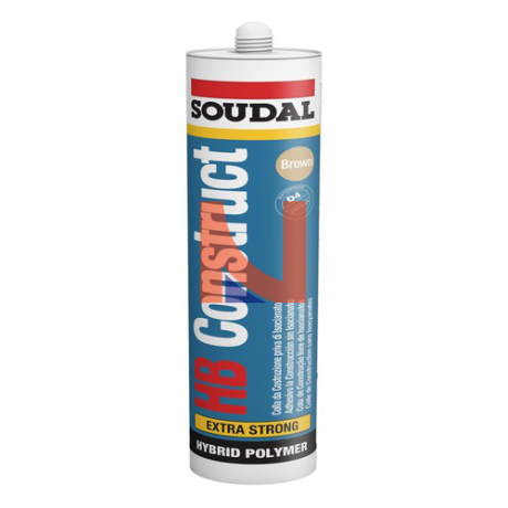 Adesivo ibrido per incollaggio del legno e altri materiali HB Construct marrone 290ml