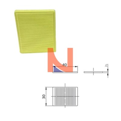 SPESSORI PER VETRO 40X30X3 MM GIALLO