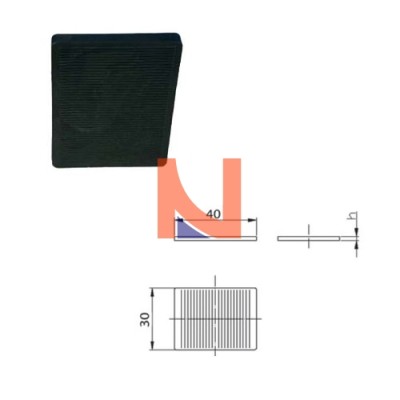 SPESSORI PER VETRO 40X30X4 MM NERO