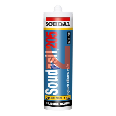 Sigillante neutro basso modulo per edilizia e lamiere Soudasil 205 grigio chiaro 310ml