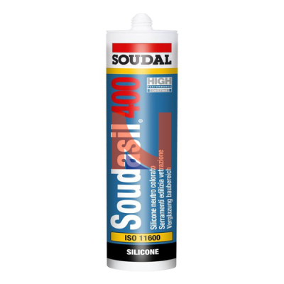 Sigillante siliconico neutro per serramenti, edilizia e vetrazione Soudasil 400  rovere 310ml
