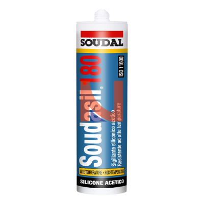 Silicone acetico per alte temperature Soudasil 180 rosso 310ml