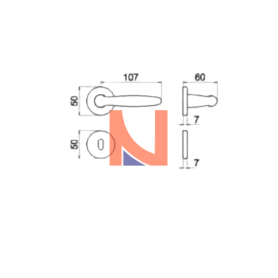 MANIGLIA EMMA PATENT IN FINITURA CROMO SATINATO