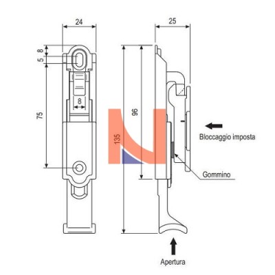 FERMAIMPOSTE AUTOMATICO A MURO NERO – AGB H009260093
