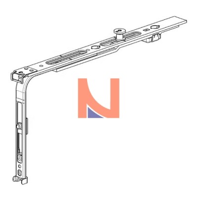 CHIUSURA INFERIORE DK PER ANTA A BATTENTE LUNGH. 215 MM CON 1 NOTTOLINO