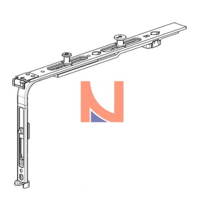 CHIUSURA INFERIORE DK PER ANTA RIBALTA LUNGH. 215 MM CON 2 NOTTOLINI