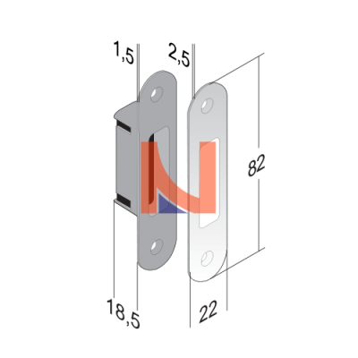 CONTROPIASTRA I98 CROMO LUCIDO CON INCONTRO MAGNETICO