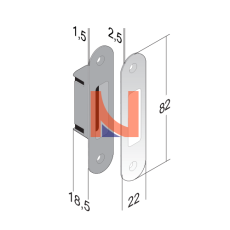 CONTROPIASTRA I98 CROMO LUCIDO CON INCONTRO MAGNETICO