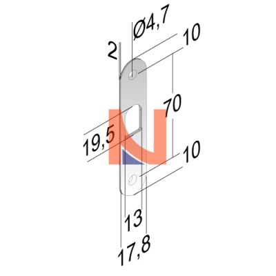 CONTROPIASTRA PER ARTICOLO 574 CROMO SATINATO