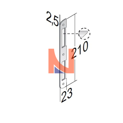CONTROPIASTRA PER ARTICOLO 352 CROMO SATINATO