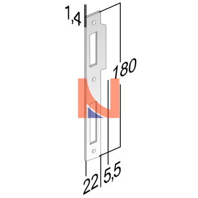 CONTROPIASTRA PER ARTICOLO 113 CROMO SATINATO