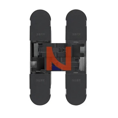 CERNIERA INVISIBILE A SCOMPARSA PER PORTE, REGOLABILE 3D, 100X22 MM, PORTATA 25-38 KG, FINITURA NERO OPACO