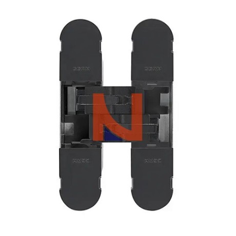 CERNIERA INVISIBILE A SCOMPARSA PER PORTE, REGOLABILE 3D, 100X22 MM, PORTATA 25-38 KG, FINITURA NERO OPACO