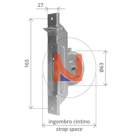 AVVOLGITORE SEMINCASSO 5,5 MT SENZA PLACCA PER FINESTRA