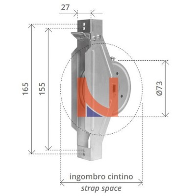 AVVOLGITORE SEMINCASSO 9 MT SENZA PLACCA PER PORTAFINESTRA