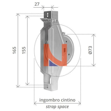 AVVOLGITORE SEMINCASSO 9 MT SENZA PLACCA PER PORTAFINESTRA