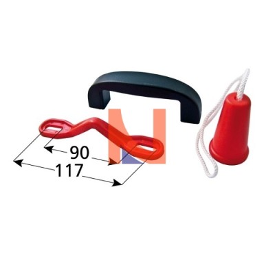 KIT MANIGLIA PER BASCULANTE IN NYLON INTERASSE 105 MM