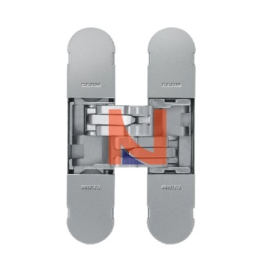 CERNIERA INVISIBILE A SCOMPARSA PER PORTE, REGOLABILE 3D, 100X22 MM, PORTATA 25-38 KG, FINITURA ARGENTO