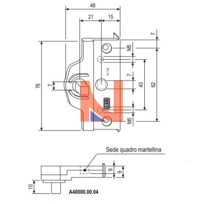 DEVIATORE PER COPRIGIUNTO CENTRALE GR4 BATTUTA 20 MM