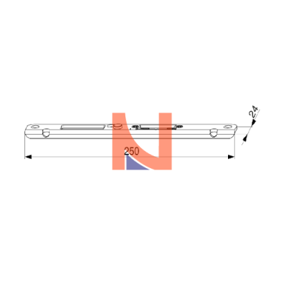 Scontro destro scrocco-mandata ad angolo per serratura autobloccante argento