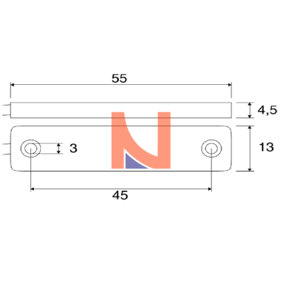 Contatto magnetico piatto per superficie in finitura grigio