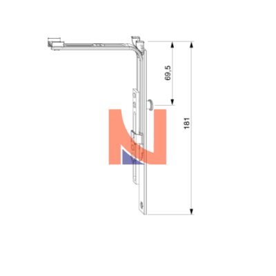 Movimento angolare verticale con 1 fungo in finitura argento